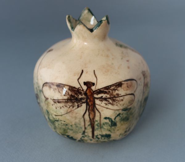 Pomegranate with dragonflies